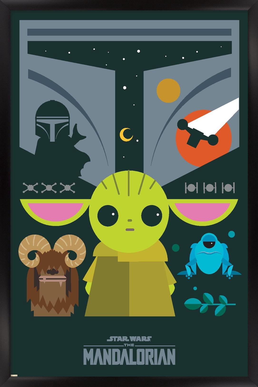 24X36 Star Wars: The Mandalorian - Geo Pop Group Wall Poster, 24" x 36" Framed