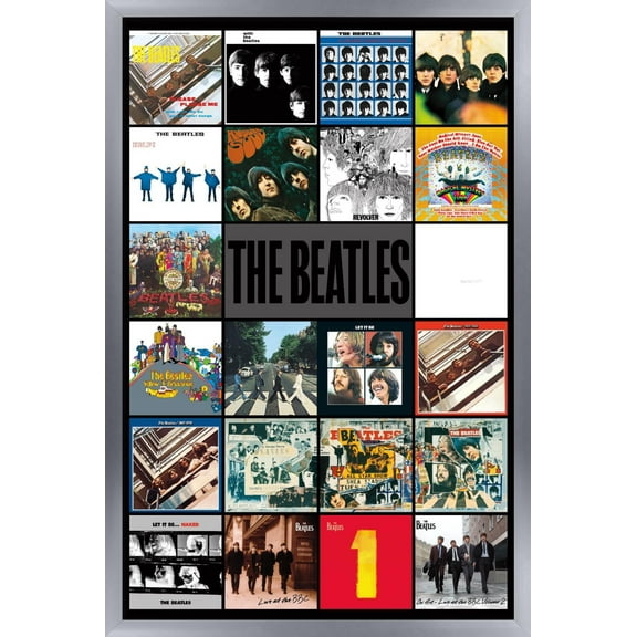 24X36 The Beatles - Albums Wall Poster, 24" x 36" Framed