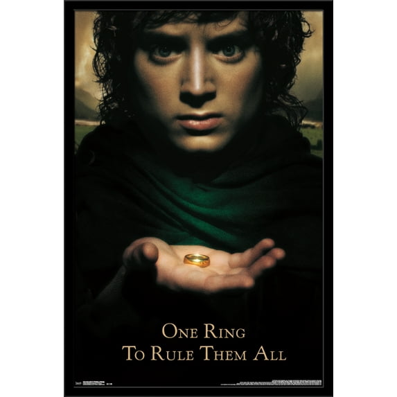 24X36 The Lord of the Rings: Fellowship of the Rings - One Sheet Wall Poster, 24" x 36", Framed