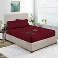 thumbnail image 1 of 24X72" Cot Bed Waterproof Mattress Protector Soft & Breathable Terry Cotton RV Bunk and Truck Sleeper Fitted Style Burgundy Fits up -8'' Deep Pocket, Skin-Friendly Mattress Protector, 1 of 6