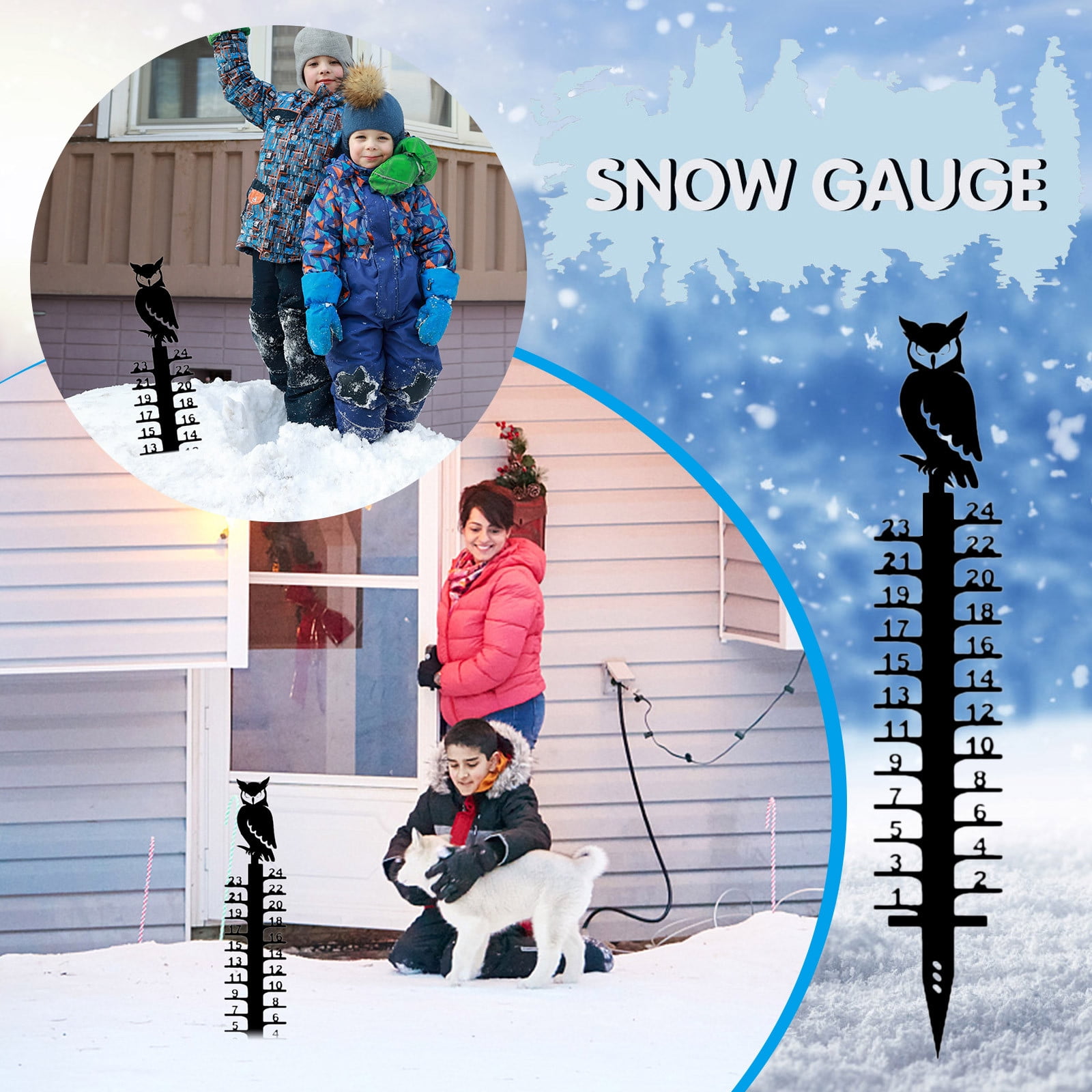 24cm Snowflake Snow Measuring Instrument Snowmobile Snow Measuring