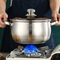thumbnail image 1 of 24cm Stainless Steel Soup Pot with Double Handles - Thick Bottom Cooking Pot for Induction Cooktops, Large Capacity Stew Pot, 1 of 9