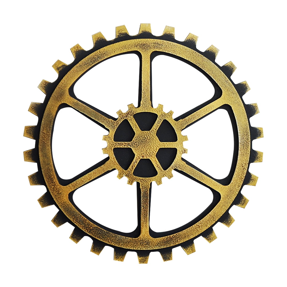 24cm Vintage Industrial Style Gear Wall Decor Wooden Wall Hanging Gear Crafts Ornaments for Club