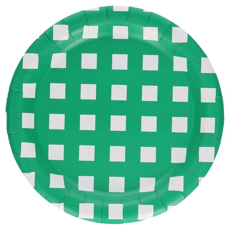 Lattice Disposable Paper Plates, 7", Green and White, 24 Count, by Way To Celebrate