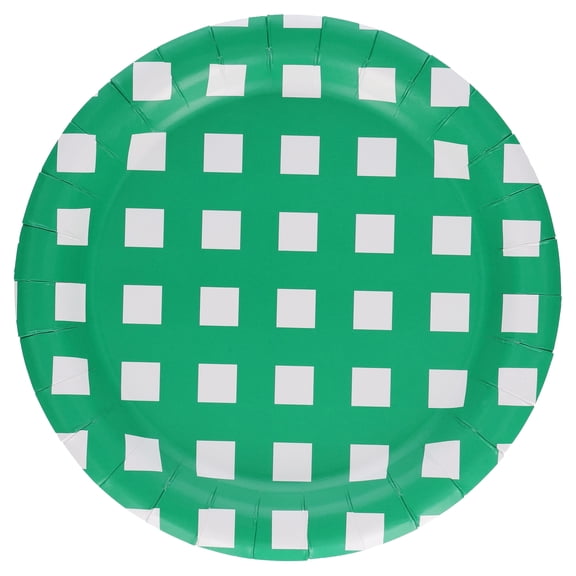 Lattice Disposable Paper Plates, 7", Green and White, 24 Count, by Way To Celebrate