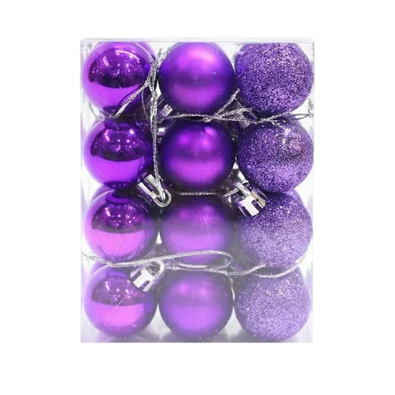 24ct Christmas Ball Ornaments, 2.36Inch Shatterproof Christmas Tree Decorations, Perfect Hanging Ball for Indoor/Outdoor Holiday Party Decorations, Purple