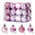 thumbnail image 1 of 24ct Christmas Ornaments Shatterproof Christmas Ball Ornaments Set Hanging Decorations for Xmas Tree Balls Holiday Party Supplies 30mm/1.2" (Mini, Pink), 1 of 4