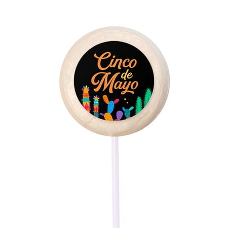 24ct Cinco De Mayo Lollipops Candy Party Favors Promotional Giveaways (24 Pack) - Tutti Fruiti Flavor - by Just Candy