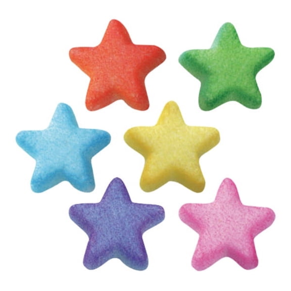 24ct Edible Stars colorful rainbow 7/8"" Edible Sugar Decoration Toppers for Cakes Cupcakes Cake Popswith Decorating Stickers