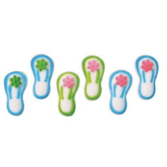 24ct Flip Flops 1 3/4"" Edible Sugar Decoration Toppers for Cakes Cupcakes Cake Popswith Decorating Stickers