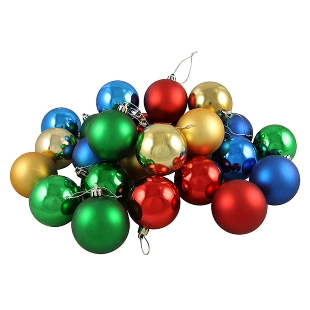 24-Piece Multicolor Shatterproof Christmas Ball Ornament Set