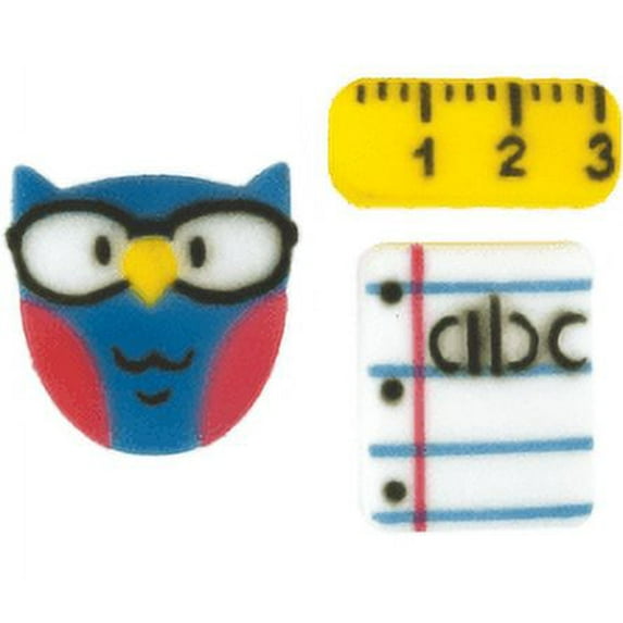 24ct Ready For School 1 1/4"" Edible Sugar Decoration Toppers for Cakes Cupcakes Cake Popswith Decorating Stickers