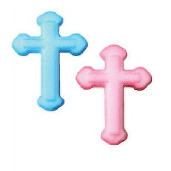 24ct Small Cross 1 1/4"" Edible Sugar Decoration Toppers for Cakes Cupcakes Cake Popswith Decorating Stickers