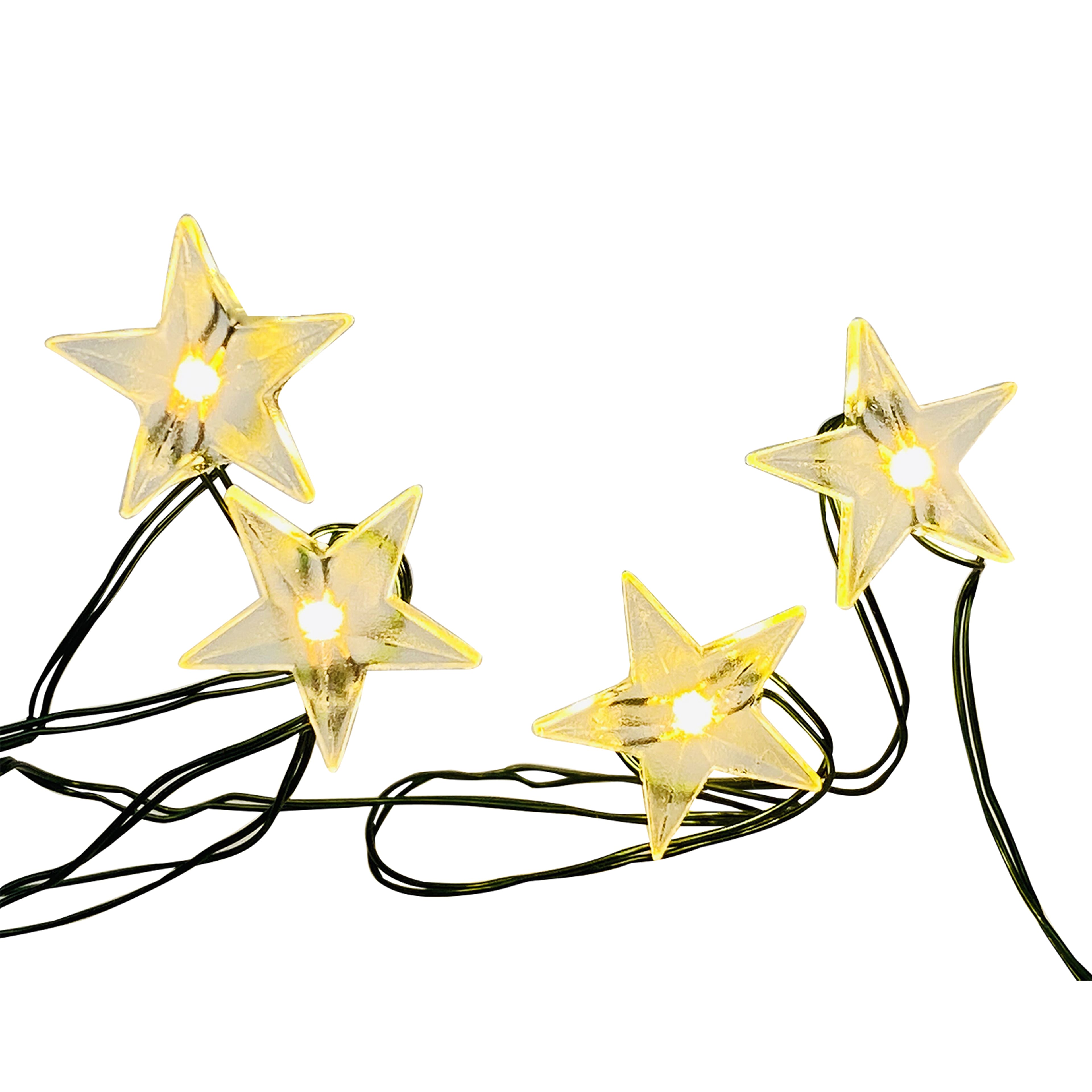 24ct. Warm White Star LED Crafting Lights with Green Wire by Ashland