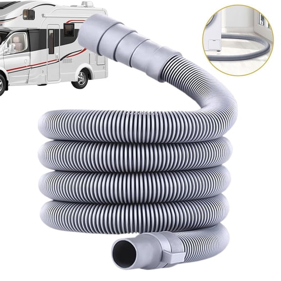 24ft Foldable RV Sewer Hose Kit for Motorhome & Trailer - Leakproof Wastewater Drain Pipe, 2"-8" Adjustable Length