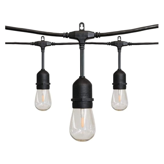 24ft LED String Lights 12-Bulb Filament Outdoor String Lights - Warm White - Weatherproof Decorative Lighting for Patio, Garden, Wedding, Party