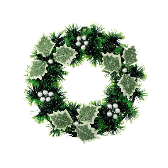 24in Artificial Christmas Wreath with Red Berries for Front Door, Indoor Outdoor Decor, Winter Greenery Hanging Wreath for Fireplace Mantle, C