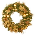 thumbnail image 1 of 24in. Decorative Collection Elegance Spruce Wreath with Battery Operated  Lights, 1 of 5