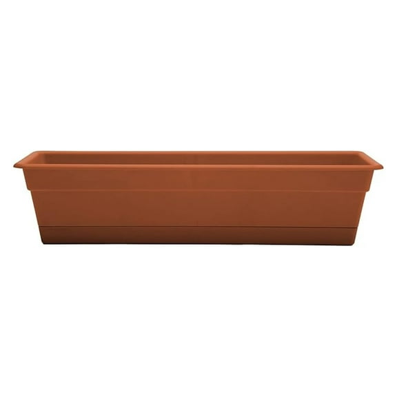 24in Dura Cotta Window Box - Terra Cotta Planter for Home & Garden - DCBT24-46 - Classic Design - Outdoor Decor - Porch & Deck Planter