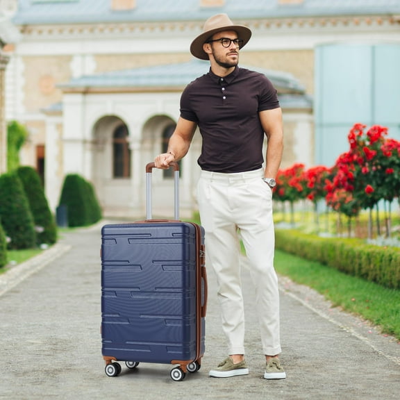 24in Hardside Carry On Luggage With Spinner Wheels, Suitcase Hardshell Expandable, Lightweight Luggage With Tsa Lock