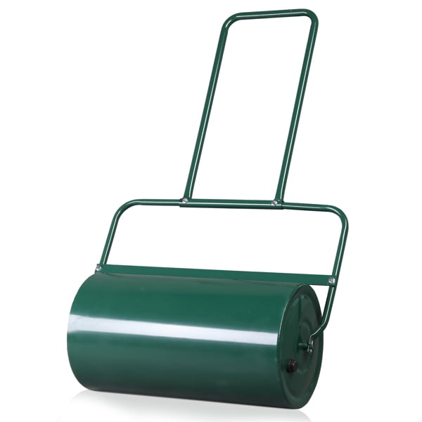 24in Lawn Roller Iron Cylindrical Garden North America Black