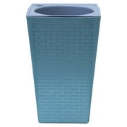 24in Self-Watering Planter with Drainage - Lightweight PP Plastic for Indoor/Outdoor Use ,Brick-Textured Modern Design ,Fits Porch, Office, Balcony B
