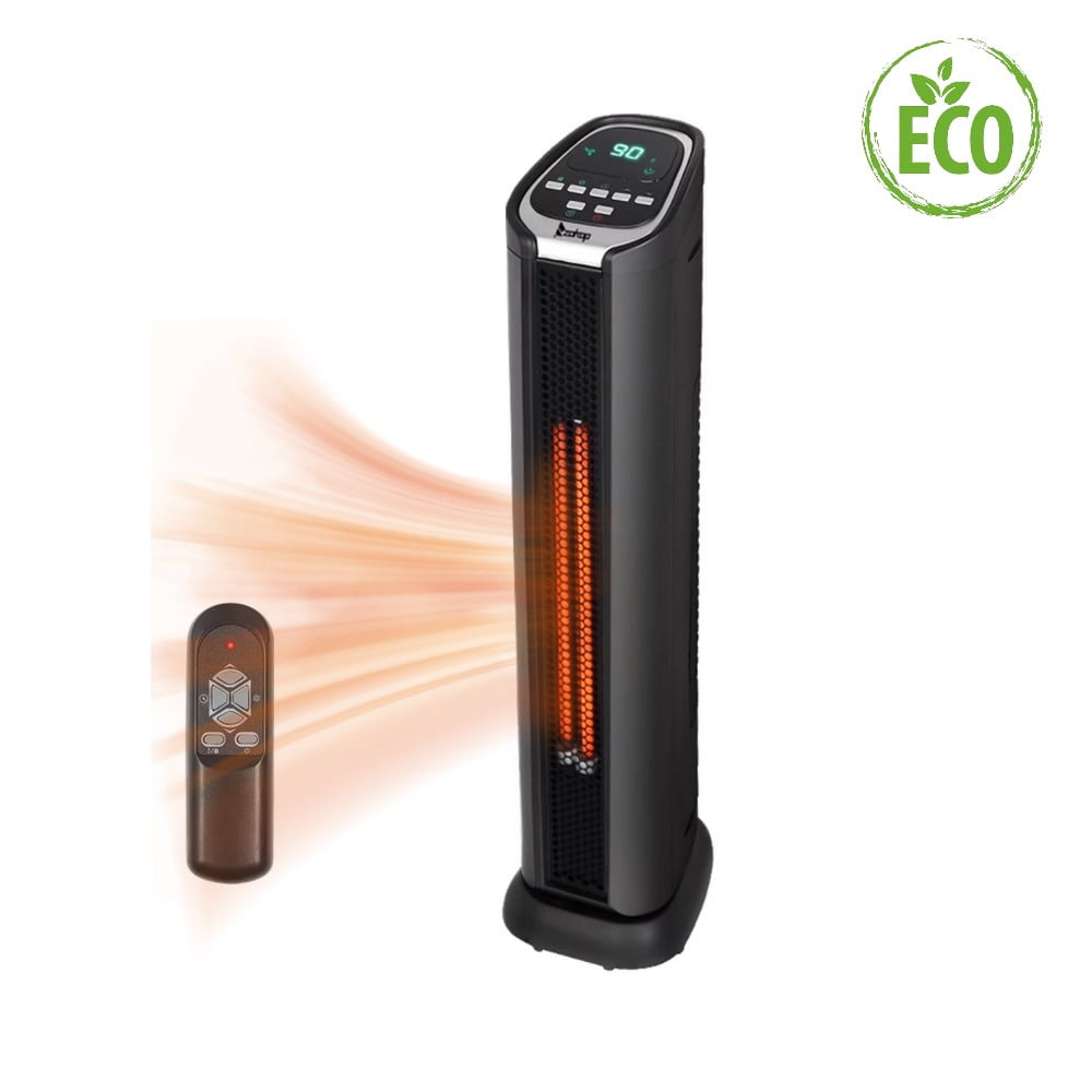24in Space Heater, 1500W Electric Heater Portable Heaters, 3 ECO Modes,Infrared Heater 12 Hours