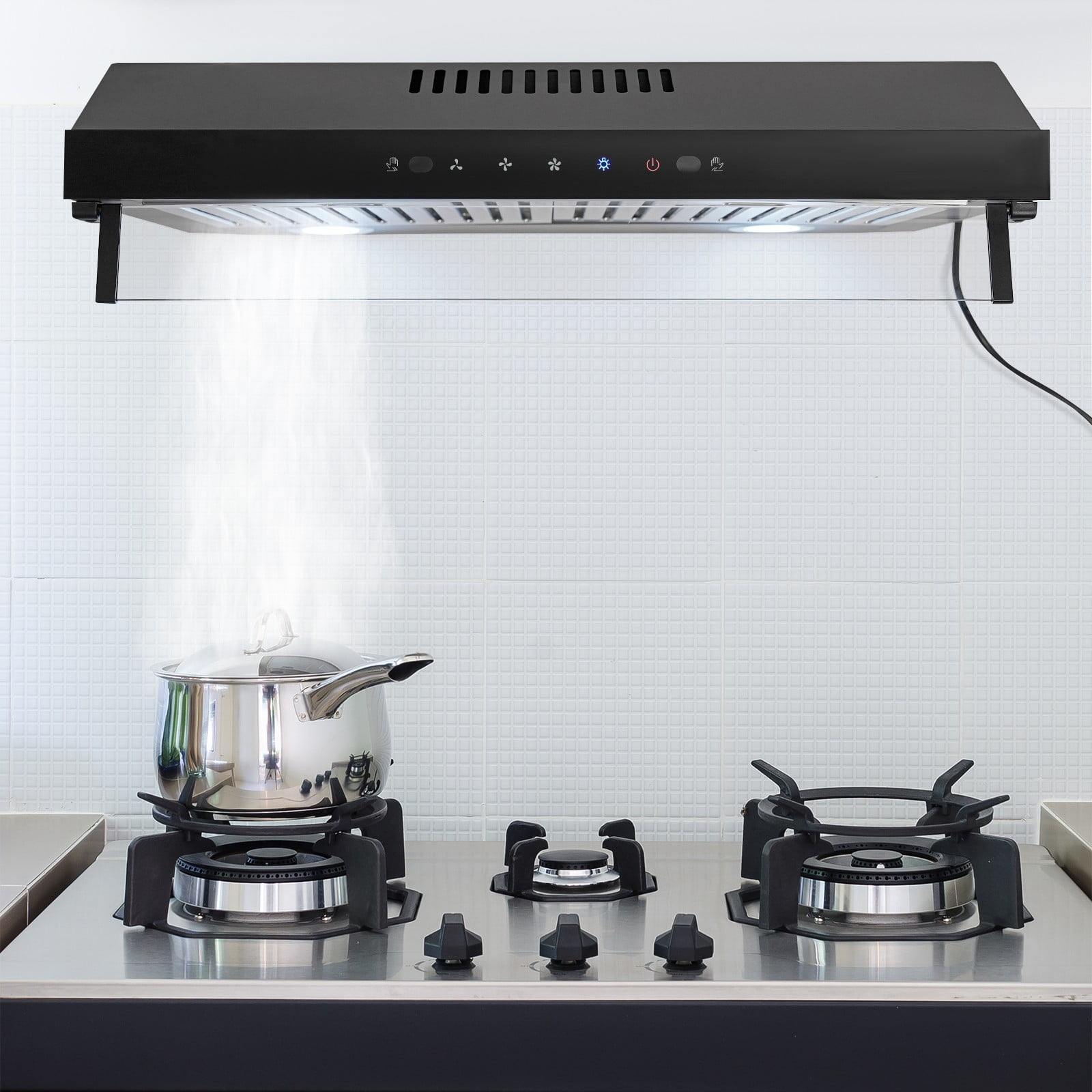 24in Under Cabinet Range Hood, 900CFM Kitchen?Range Hood, Dual Motor Range Hood Used In Home Kitchens, School Kitchens, Restaurants