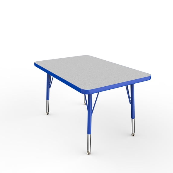 24in x 36in Rectangle Premium Thermo-Fused Adjustable Activity Table Grey/Blue/Blue - Toddler Swivel
