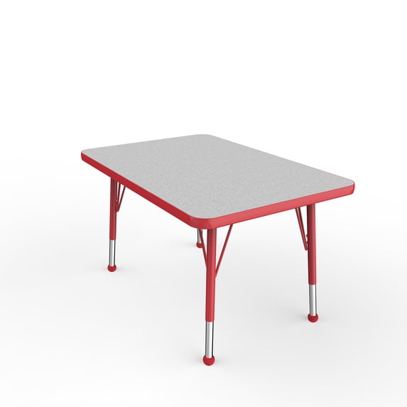 24in x 36in Rectangle Premium Thermo-Fused Adjustable Activity Table Grey/Red/Red - Toddler Ball