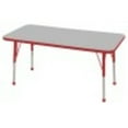 thumbnail image 1 of 24in x 48in Rectangle Everyday T-Mold Adjustable Activity Table Grey/Red - Toddler Ball with Six 10in Stack Chairs Red - Ball Glide, 1 of 2