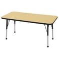 thumbnail image 1 of 24in x 48in Rectangle Everyday T-Mold Adjustable Activity Table Maple/Black - Standard Ball with Four 14in Stack Chairs Navy - Ball Glide, 1 of 2