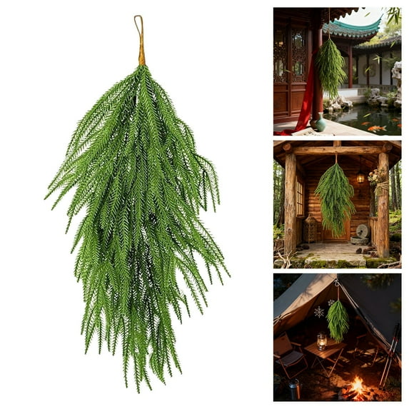 24inch Artificial Christmas Teardrop Swag for Front Door Decor,Pine Cedar Greenery Swag with Pine Needles for Indoor Outdoor Xmas Decor on Mantle Fireplace Wall Window Stairs Holiday Decoration