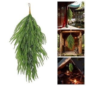 24inch Christmas Teardrop Swag Artificial Pine Greenery, Pine Needle Cedar Teardrop Wreath for Front Door Wall Mantle Fireplace, Indoor Outdoor Xmas Christmas Decor for Window Corridor Stairs