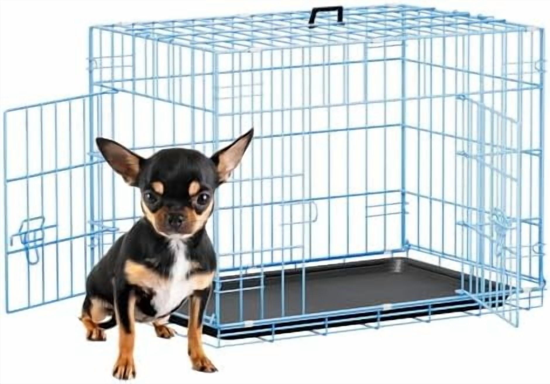 24inch Dog Crate Pet Cage with Metal Folding Design Plastic Tray Indoor ...