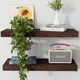 thumbnail image 1 of 24inch Floating Shelves, 2 Pack 8 inch Deep Modern Solid Wood Wall Shelves for Storage, Wall Mounted Display Shelving,Rustic Brown, 1 of 5