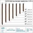 thumbnail image 1 of 24inch Outdoor Wall Lights, Black LED Exterior Light Fixtures Wall Mount, Modern Porch Lights Wall Sconce 3000K-6000K, (Dimmable-3000K-6000K, 1pack-24 inch), 1 of 6