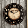thumbnail image 1 of 24inch Round Black Paris Decorative Wall Clock with Big Arab Numerals, Retro Wood Wall Clock for Living Room,Office and Kitchen,Colorful Quality Quartz Quiet Round Wall Clock, 1 of 7