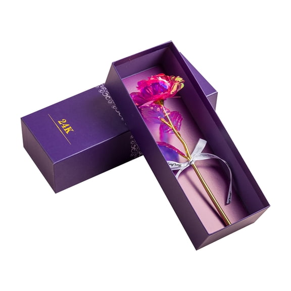 24k Gold Artificial Rose with Luxury Gift Box - 10 inch Golden Metal Single Roses Gifts Idea for Women in Mother's Day, Birthday, Anniversary, Valentine Day