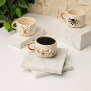 Festive Handcrafted Ceramic Mug With Gold Accents New Year Holiday Cheer