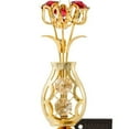 thumbnail image 1 of 24k Gold Plated Flowers Bouquet and Vase w/ Red And Clear Matashi Crystals | 24k Gold-Plated Table Top Decorations | Metal Floral Arrangement | Elegant Home or Office Décor, 1 of 2