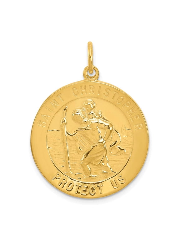24k Gold-plated Sterling Silver St. Christopher Medal QC5643