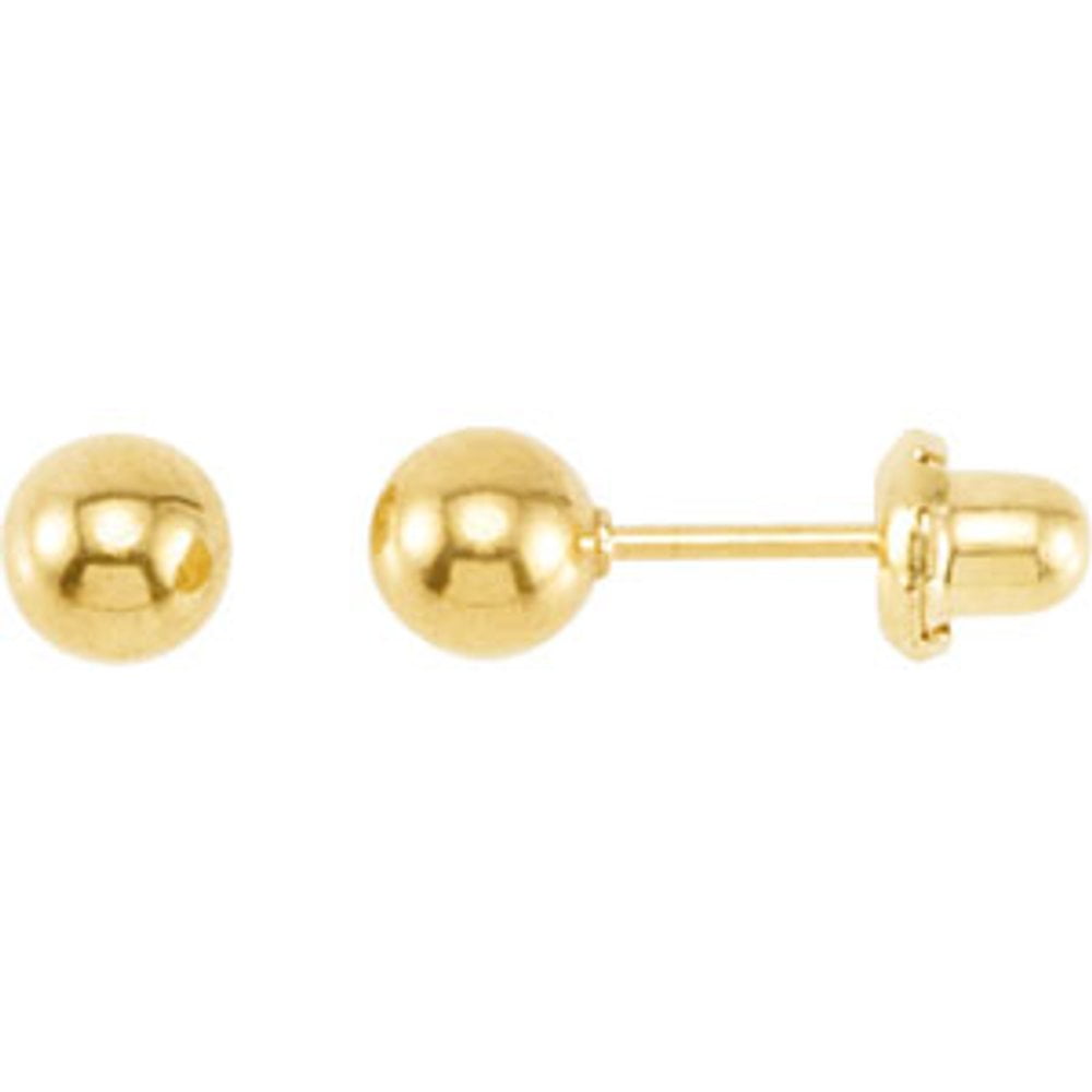 RYAN JONATHAN FINE JEWELRY 24k Yellow Gold Plated Sterling Silver Ball Stud Piercing Earrings Fine Jewelry For Women Gifts For Her
