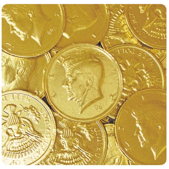 24lb Case Half Dollar Gold Chocolate Coins For Parties, Events & Large Scale Celebrations (1,680ct)