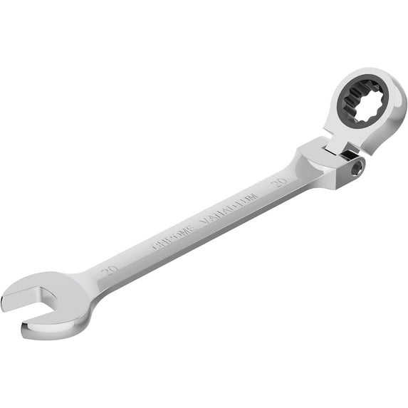 24mm(15/16") Flex-Head Ratcheting Combination Wrench Metric 72 Teeth 12 Point Ratchet Box Ended and Open End Spanner Tools, Flexible Head Gear Wrench, Heat-Treated CR-V