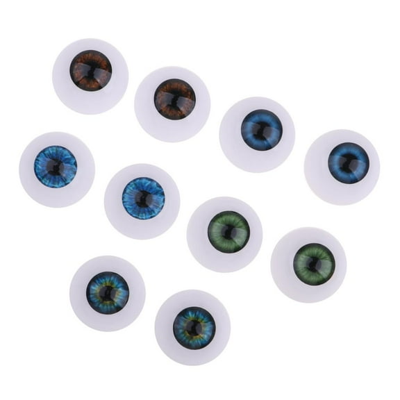 24mm Acrylic Round Oblate Eyeballs Eyes Crafts Props For Doll Accessories DIY Supply 5 Pairs/Set