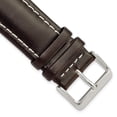 thumbnail image 1 of 24mm Brown Oil Tanned Lthr Silver-tone Buckle Watch Band, 1 of 5