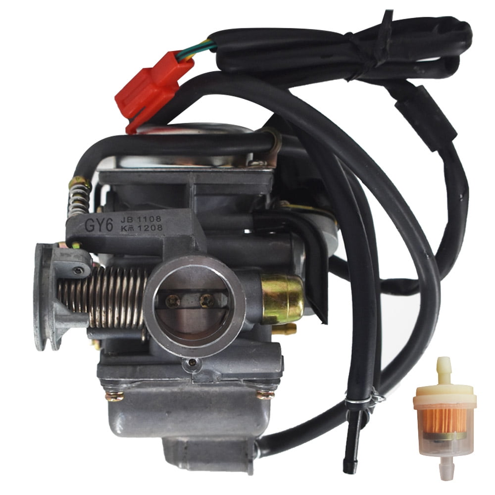 24mm Carburetor with Electric Choke Replacement for GY6 150cc Mopeds Scooters ATVs