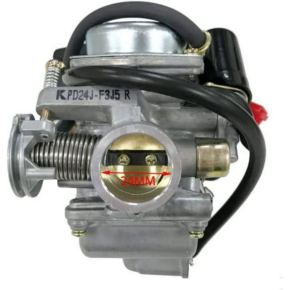 24mm Carburetor with Electric Choke for GY6 4 Stroke 125cc 150cc ATV Go Kart Moped Scooter Kazuma TaoTao Roketa JCL Baja Sunl Free Gas Filter