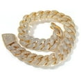 24mm Heavy Miami Cuban Link Chain Necklaces for Men Iced Out CZ Stones